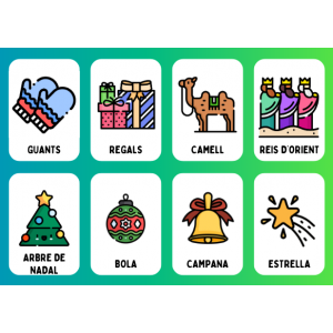 TARGETES VOCABULARI: HIVERN-NADAL. 24 TARGETES