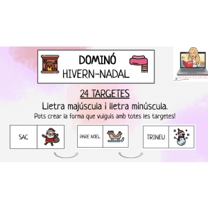 DOMINÓ HIVERN-NADAL. 24 Targetes. LLETRA MAJÚSCULA I MINÚSCULA.
