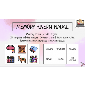 MEMORY HIVERN-NADAL. 48 Targetes. Lletra majúscula i lletra minúscula.