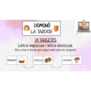 DOMINÓ LA TARDOR. 24 Targetes. LLETRA MAJÚSCULA I MINÚSCULA.