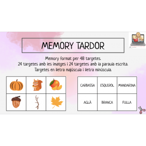 MEMORY LA TARDOR. 48 Targetes. Lletra majúscula i lletra minúscula.