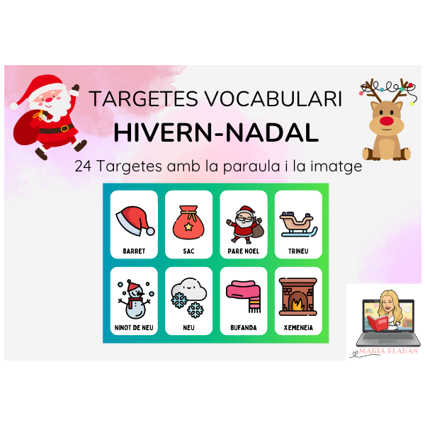 TARGETES VOCABULARI: HIVERN-NADAL. 24 TARGETES