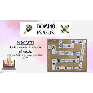 DÒMINO ESPORTS.Domino esports. 24 Targetes. LLETRA MAJÚSCULA I MINÚSCULA.