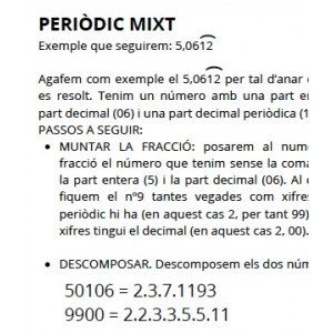 Fraccions generatrius