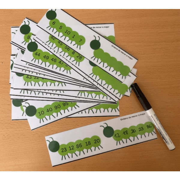 ACTIVITAT MATEMÀTIQUES: Ordena de menor a major. 20 plantilles diferents.