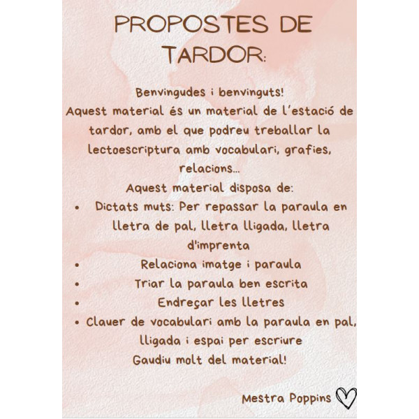 PROPOSTES DE LECTOESCRIPTURA DE TARDOR