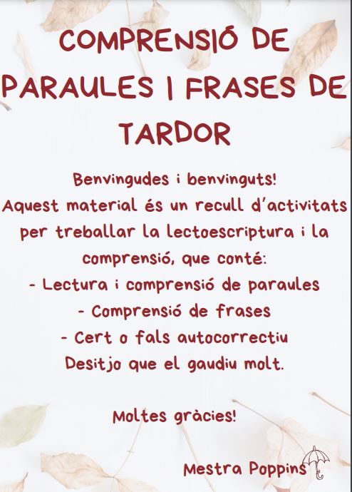 VOCABULARI DE TARDOR