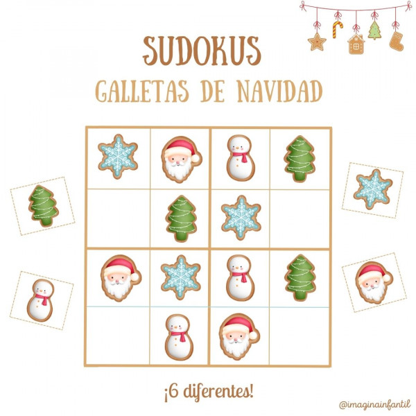 Sudokus de galletas navideñas