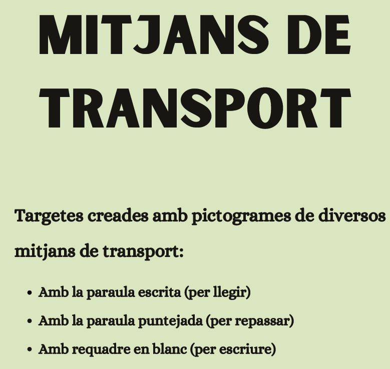 Targetes mitjans de transport