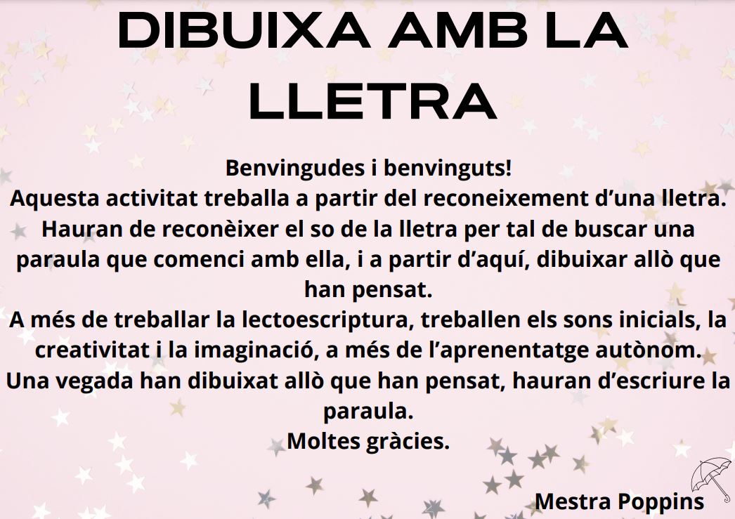 DIBUIXA AMB AQUELLA LLETRA