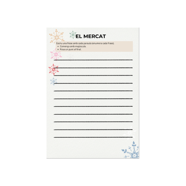El mercat. Vocabulari i frases simples.