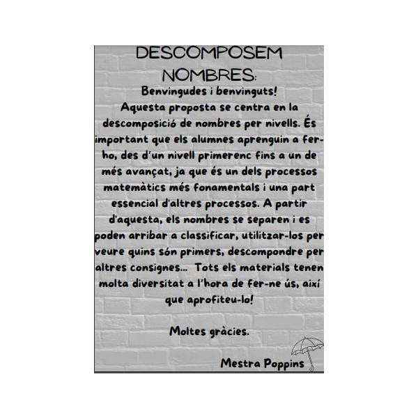DESCOMPOSEM NOMBRES