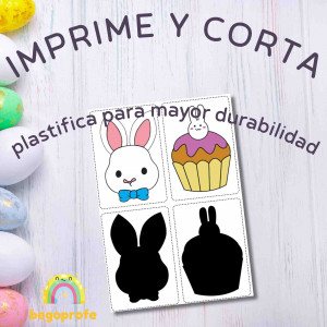 Juego de Pascua: emparejar imágenes con su sombra - Easter shadow matching game