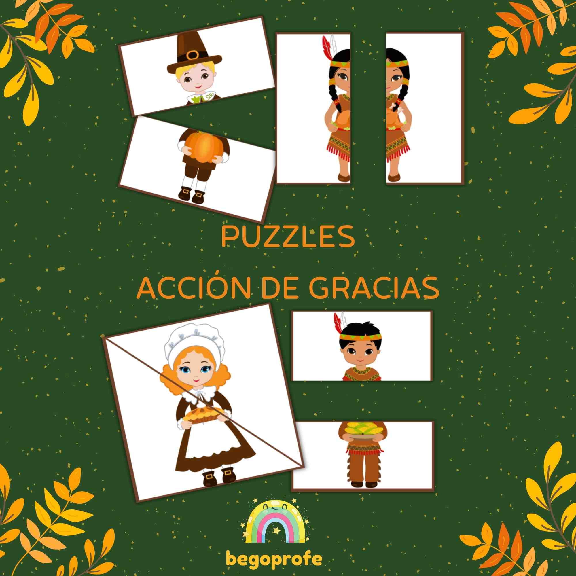 Puzzles sencillos de Acción de Gracias | Easy Thanksgiving puzzles