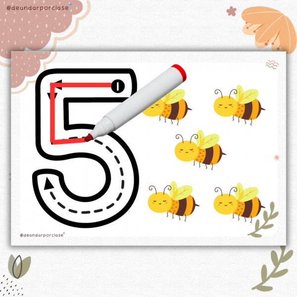 Trazos numéricos del 1 al 10