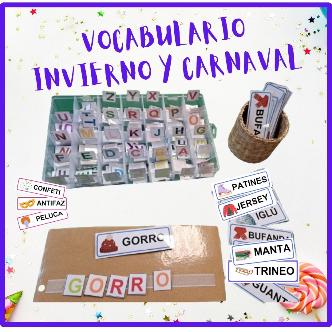 JUEGO VOCABULARIO INVIERNO Y CARNAVAL +ABECEDARIO