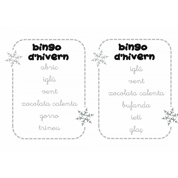 Bingo escriptor d'hivern!