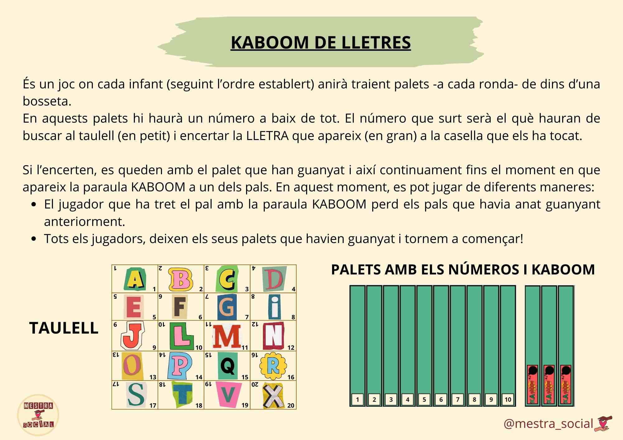 KABOOM LLETRES ABECEDARI