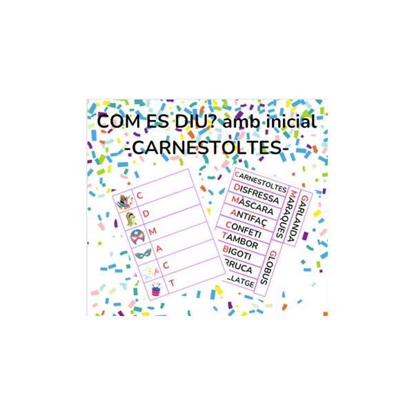 COM ES DIU? amb inicial - CARNESTOLTES
