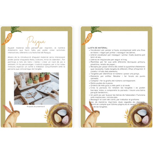 MATERIAL PEL RACÓ DE PASQUA