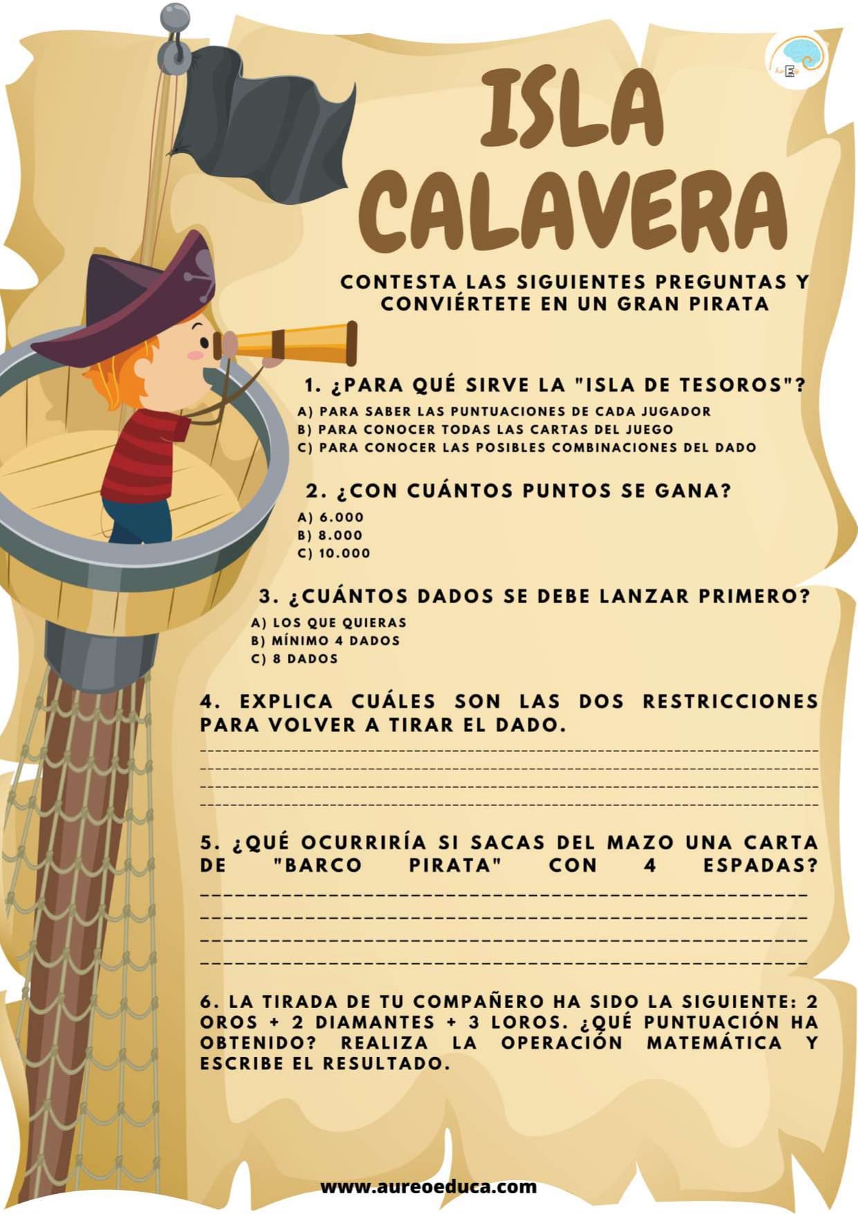 Comprensión lectora "Isla Calavera"