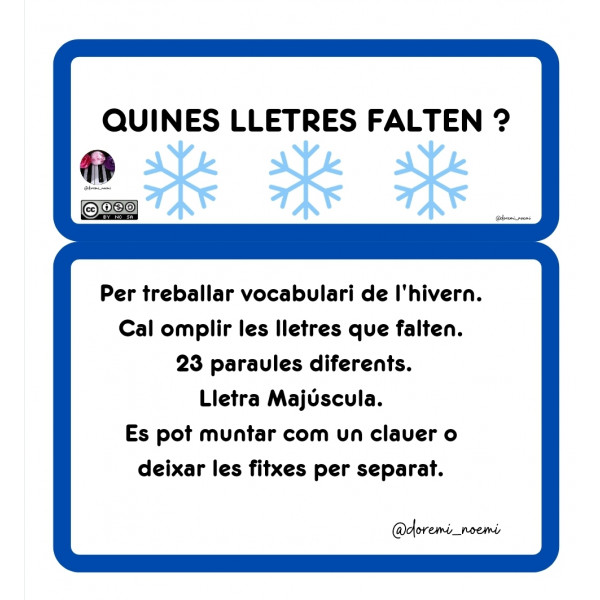 QUINES LLETRES FALTEN? HIVERN