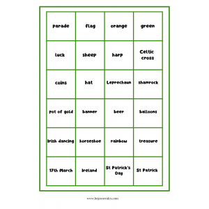 St Patrick's Day Bingo