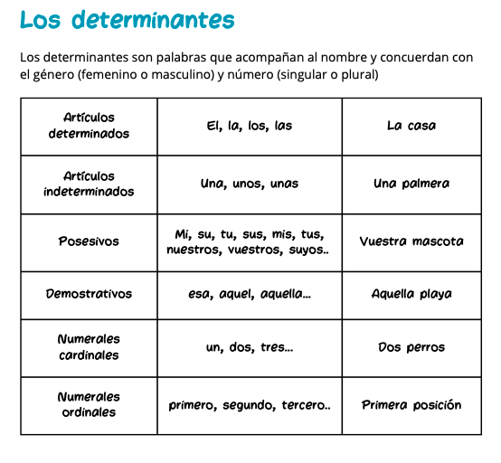 ESQUEMA DETERMINANTES