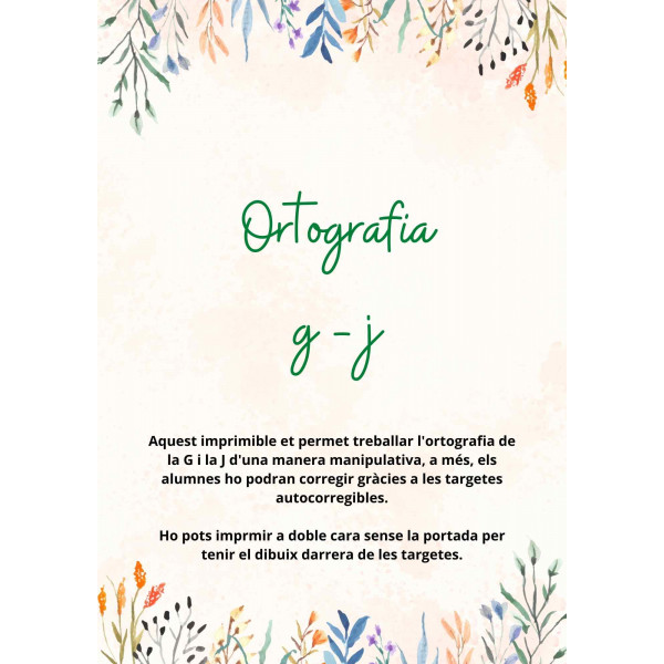 Ortografia de la G i la J