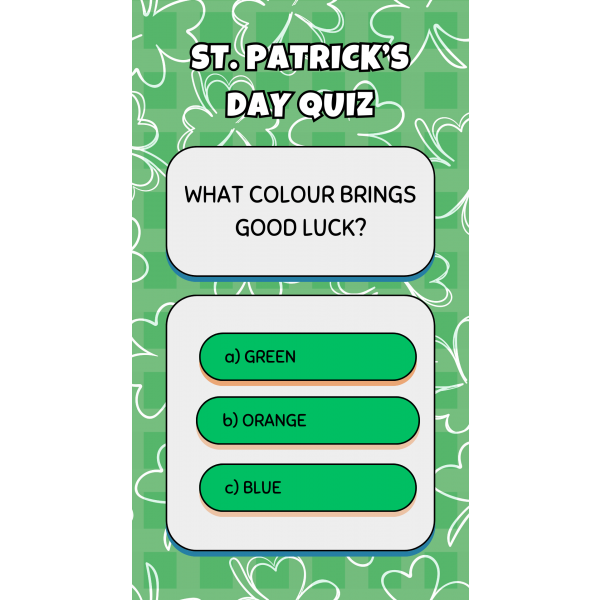 St. Patrick's Quiz cards