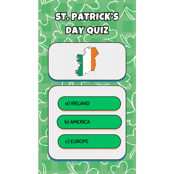 St. Patrick's Quiz cards