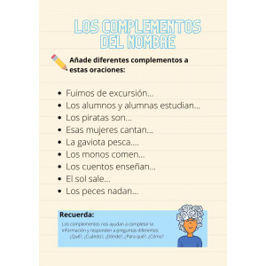 Los complementos el nombre