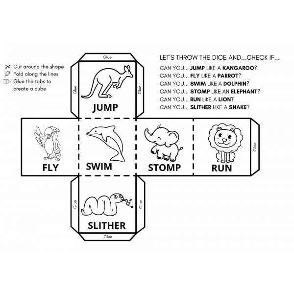 Zoo animals movement cube