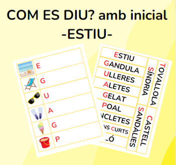 COM ES DIU? amb inicial - ESTIU