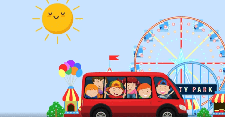 "I go to...by...with"