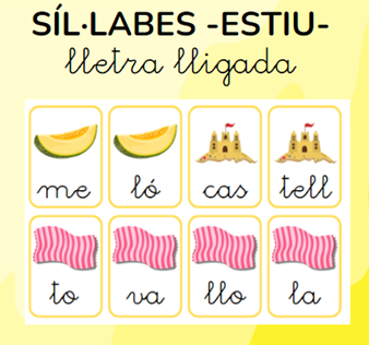 Síl·labes ESTIU lletra lligada