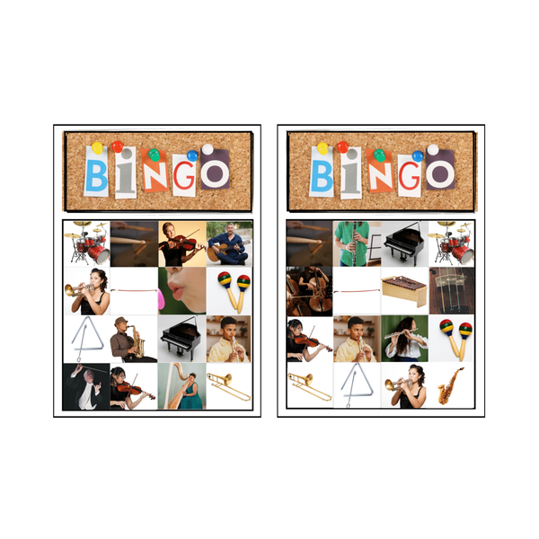 Musical Instruments Bingo (English/català/español, français...)