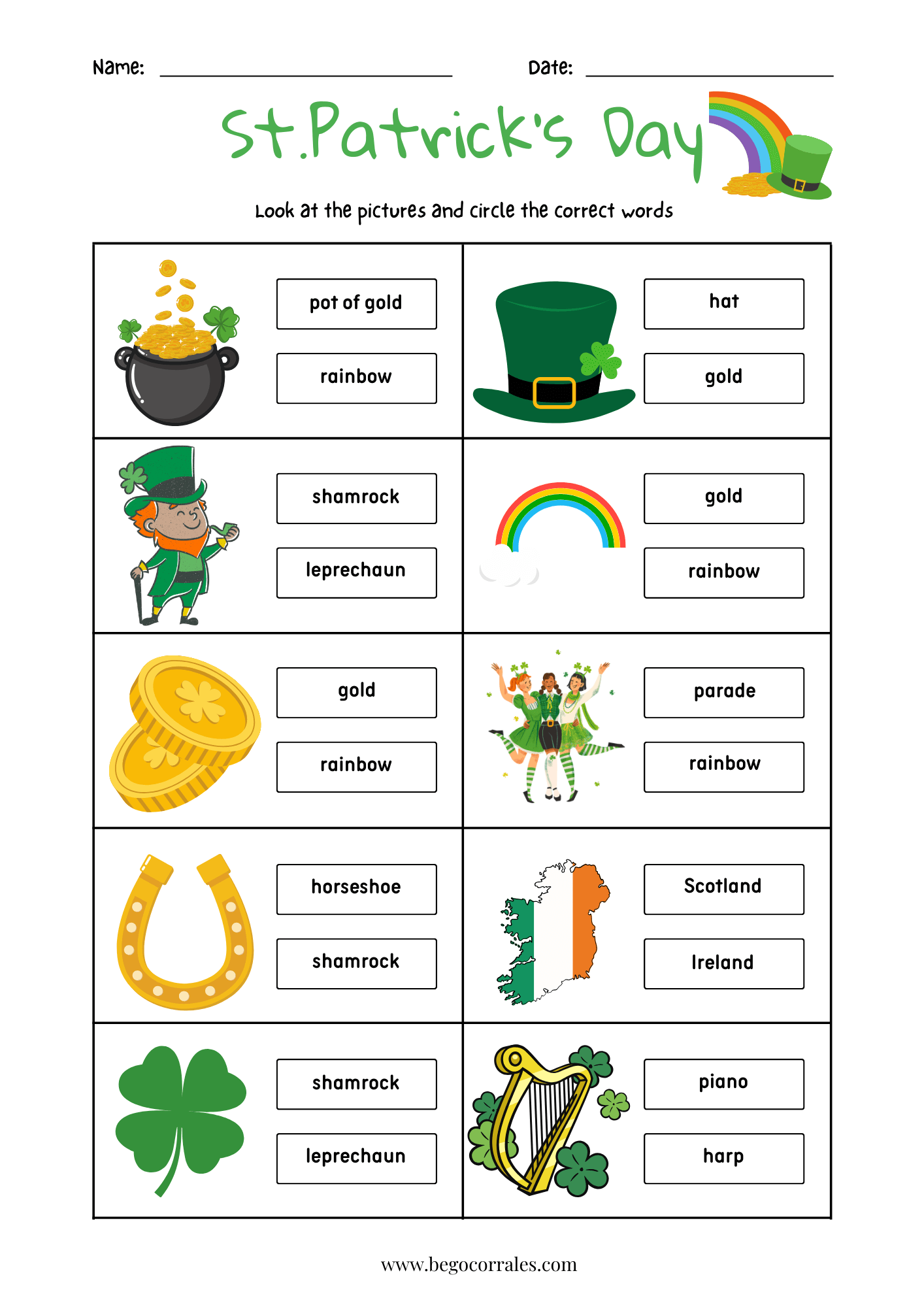 St. Patrick's Day Vocabulary