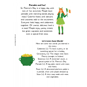 St. Patrick's Day Reading Comprehension A2