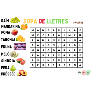 SOPA DE LLETRES PER CAMPS SEMÀNTICS