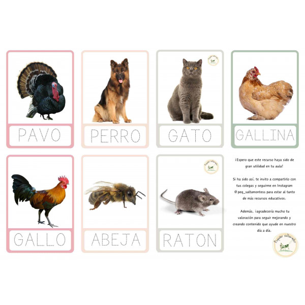 Tarjetas de lectorescritura gratis de la granja