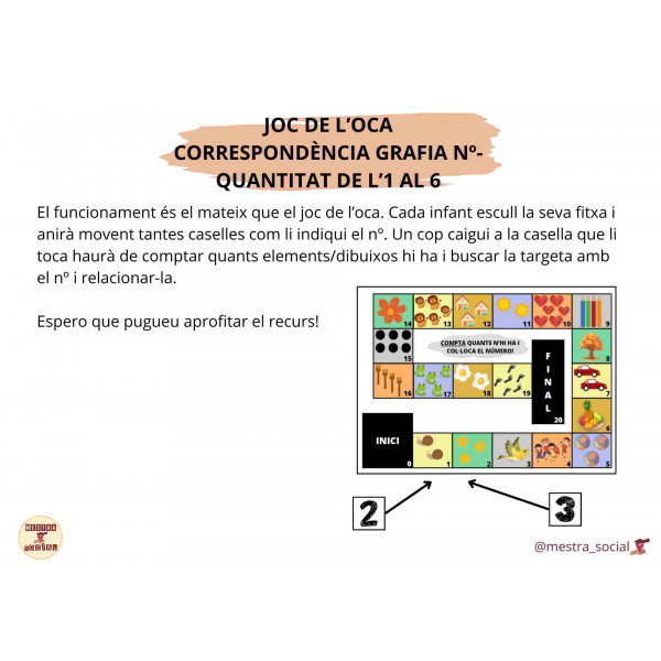 JOC DE L'OCA NÚMEROS- QUANTITAT