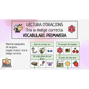 LECTURA D'ORACIONS LA PRIMAVERA. Tria la imatge correcta. Activitat manipulativa.