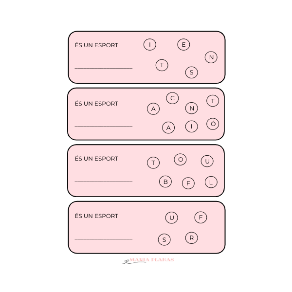 JOC LECTO: ORDENA LES LLETRES PER FORMAR PARAULES. Material manipulatiu. Lectoescriptura