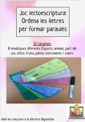 JOC LECTO: ORDENA LES LLETRES PER FORMAR PARAULES. Material manipulatiu. Lectoescriptura
