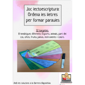 JOC LECTO: ORDENA LES LLETRES PER FORMAR PARAULES. Material manipulatiu. Lectoescriptura