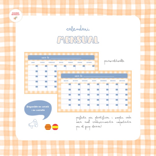 Calendari mensual CAT/CAS