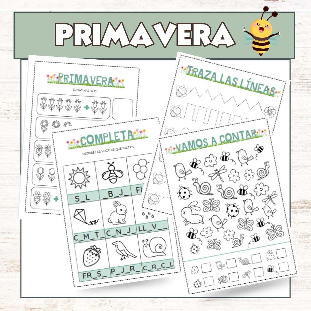 Pack de fichas de primavera gratis