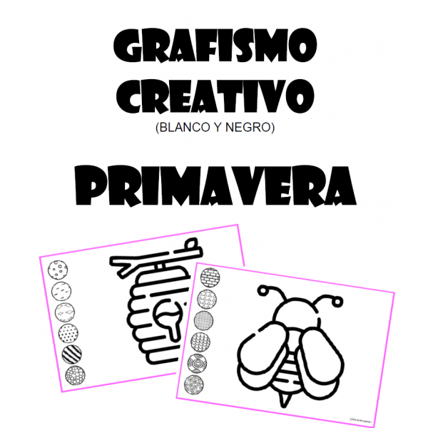 Grafismo creativo en blanco y negro - primavera