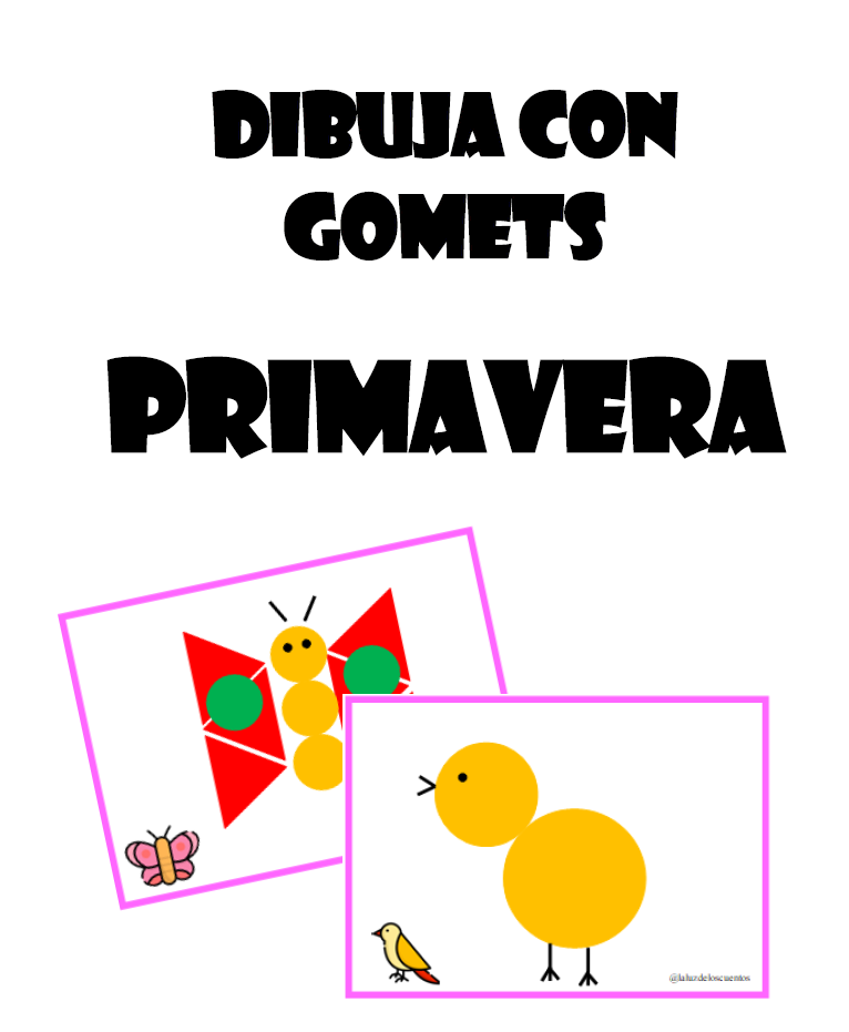 Dibuja con gomets - primavera
